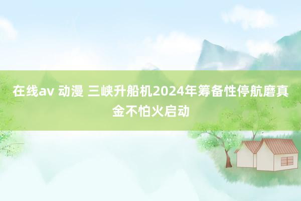 在线av 动漫 三峡升船机2024年筹备性停航磨真金不怕火启动