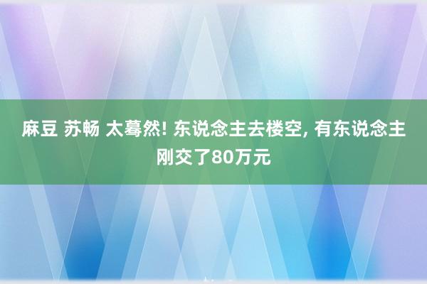 麻豆 苏畅 太蓦然! 东说念主去楼空， 有东说念主刚交了80万元